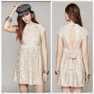 Lindsey Thornburg x Free People Cream Mini Dress - silk